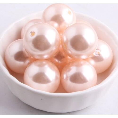 Kwoi vita New arrive 20mm Chunky A51 mint pink Imitation Pearl Beads 100pcs a lot for Chunky Beads Jewelry