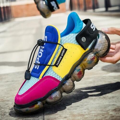 Summer breathable mesh popcorn sports mens shoes dazzling color old ins tide shoes net red super fire running net shoes