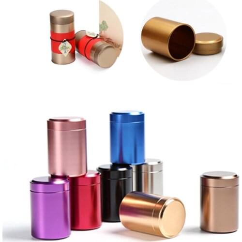 Mini Tea Cans Round Sealed Storage Jar Travel Portable Lid Metal Containers Matte Kitchen Organizer Home Supplies