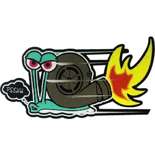For KK12*cm Classic Design Funny PSSHH Snail Turbo Stickers Vinyl Motorcross Car Decal Reflec Racing Stickers Decorate
