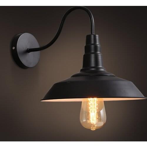 System Industry Wind Corridor Balcony Aisle Restaurant Bar Nostalgia Originality Personality Rh Wrought Iron Lid Wall Lamp