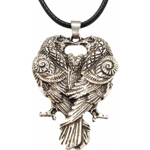 Norse Viking Odin Raven Amulets And Talismans Pendants Necklaces For Women Men Jewlery Dropshipping 2021