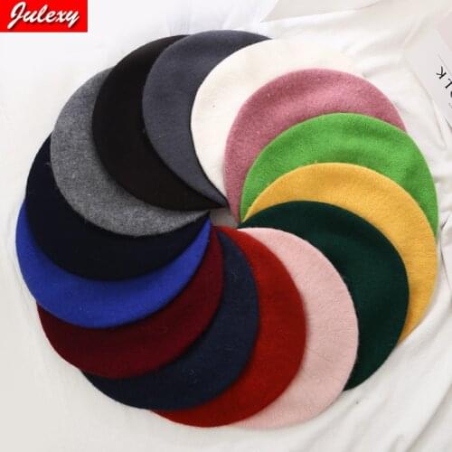 2021 New Female Hat Autumn And Winter Korean Wild Woolen Beret Pumpkin Hat Painter Hat Fashion Warm Trend Retro Hat
