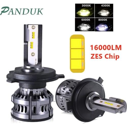 PANDUK H4 Led 4300K ZES H1 H7 LED 3000K 8000K H8 H9 H11 9005 HB3 9006 HB4 H3 80W 16000LM Car Headlight Auto Fog Light 12V 6000K