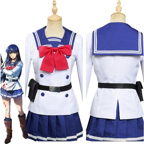 Tenkuu Shinpan High-Rise Invasion Honjou Yuri Cosplay Costume Blue Sailor Dress JK Suit Halloween Carnival Costumes