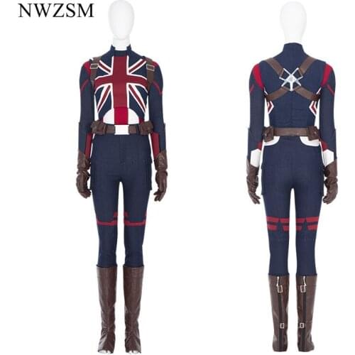 What If - Peggy Carter Cosplay Costume Outfits Uniform Halloween Carnival Suit
