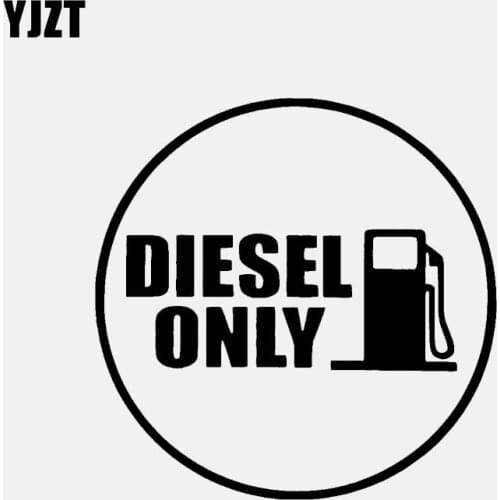 YJZT 12.1CM*12.1CM DIESEL ONLY Vinyl Decals Fun Car Sticker Fuel Black/Silver C3-0775