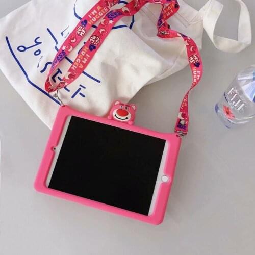 Protective Cover For IPad Pro 11 Case 2018 Kids Cartoon Strawberry bear Silicon Shockproof Duty Tablet Shell Stand Funda+pen