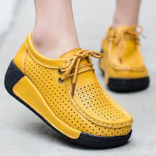 2019 Platform Women Autumn Shoes Moccasins Soft Round Toe Spring Ladies Footwear Women Vulcanize Shoes Female Schoenen K6-21
