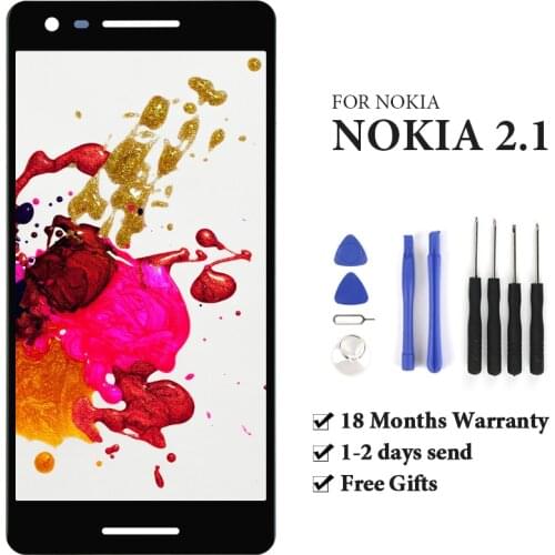 1pc 5.5 inch LCD For Nokia 2.1 TA-1080 Screen Digitizer High Quality Phone Parts Replacement Assembly For Nokia 2.1 Display