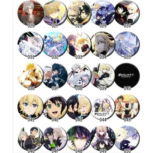 1pc 58MM Anime Seraph of the End Guren Ichinose Hiiragi Shinoa Badges Backpack Brooch Pins Icon