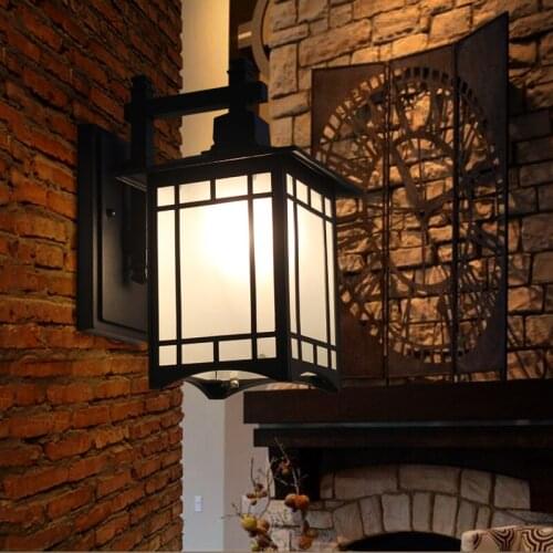 1Pc Outdoor Light American road outdoor wall lamp water imitation iron staircase aisle Retro Lamp FG246