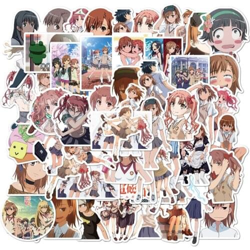 10/50pcs Anime A Certain Scientific Railgun Stickers Misaka Shirai Sticker Skateboard Car Sticker PVC Decals for Laptop Suitcase