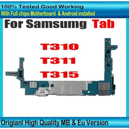 100% Original For Samsung Galaxy Tab 3 8.0 T310 T311 T315 Motherboard With Chips Android OS Logic Board Eu version MB Plate