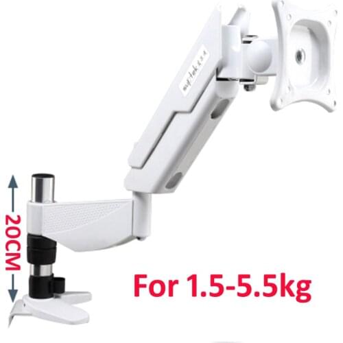20cm high column )10-27" air press gas strut 1.5-5.5kg tilt lcd desktop Mount 360 rotate swivel monitor table bracket stand