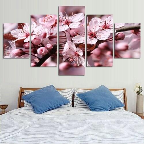 5pcs Peach Cherry Blossom Landscape Diamond Embroidery flower Diy Diamond Painting Full square round rhinestone MosaicZP-1037