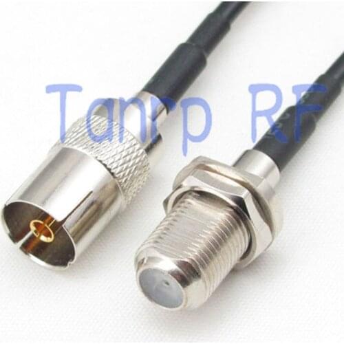 50CM Pigtail coaxial jumper RG174 extension cable 20in TV female jack to F female jack RF connector adapter