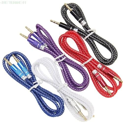 3.5mm Jack Audio Cable Nylon Braid candy Car AUX Cable Headphone Extension for Phone MP3 Car Headset Speaker 500pcs/lot