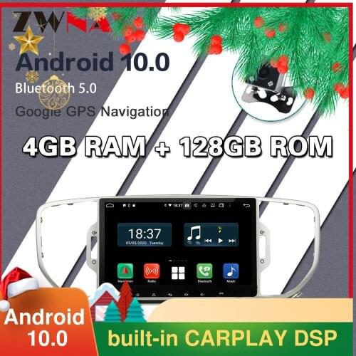 4G+128G Android 10 DSP Car Radio Multimedia Player GPS Navigator For KIA Sportage 4 KX5 2016 2017 2018 Audio 2Din dvd