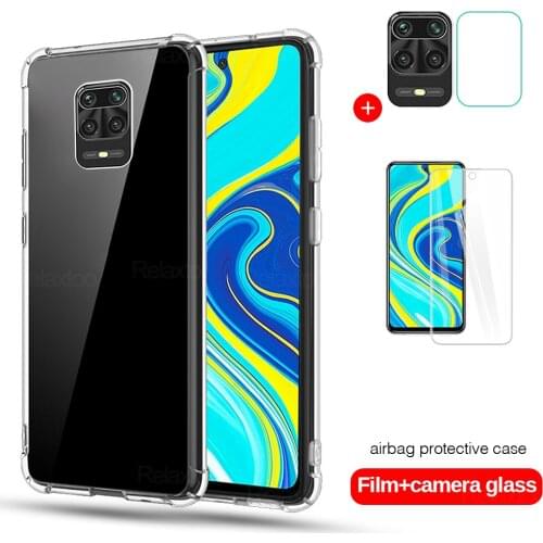 Case for Xiaomi Redmi Note 9s 9 8 8T Pro 7 Tempered Glass Camera Lens Flim Soft TPU Shockproof Back Cover for radmi Note9s 9 s