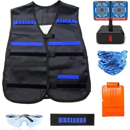 Kids Tactical Vest Suit Kit Sets Outdoor Game Kids Tactical Vest Holder Kit for Nerf N-Strike Elite Series Hutting Accessories