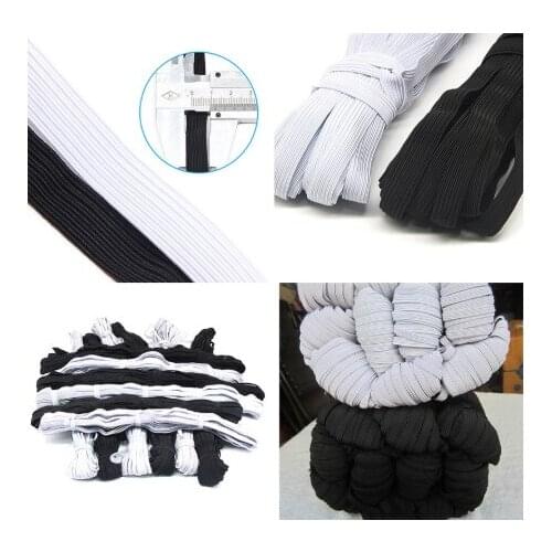 Elastic Ribbon 5 Yards 3 mm 6 mm Rubber Band White And Black Elastic Band Rope String Sewing Material Accessories Sewing