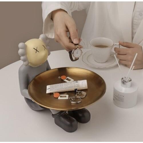 25cm Resin Doll Figurine Key Food Storage Container Storage Decoration Home Desktop Office Decoration Gift