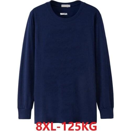 Winter Mens T-Shirt 5XL 8XL Long Sleeve Cheap Big Sale Autumn XL Large Size 7XL 6XL T-Shirt Cotton Home Black T-Shirt