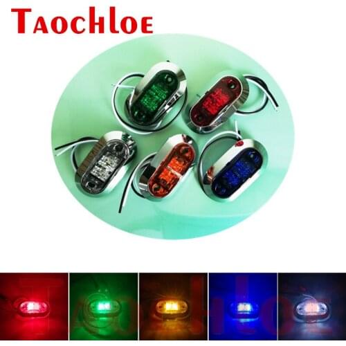 10Pcs 12V 24V Side Marker Lights Car Front Rear Bumper Decorative Lamps Trailer Truck Boat Chrome Clearance Light