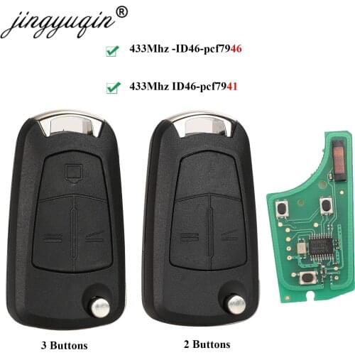 Jingyuqin Car Remote PCF7941 Key for Opel/Vauxhall Astra H 2004-2009, Zafira B 2005-2013 PCF7946 Vectra C 2002-2008 Signium