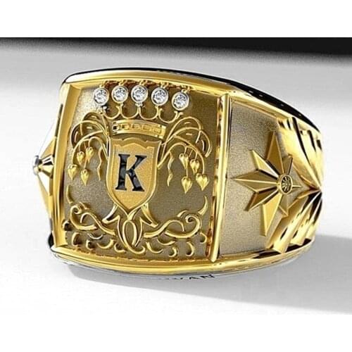 Fashion Men Ring Tree Of Life Shield Letter K Rings Anniversary Knuckle Ring Christmas Party Gift For Men Jewelry