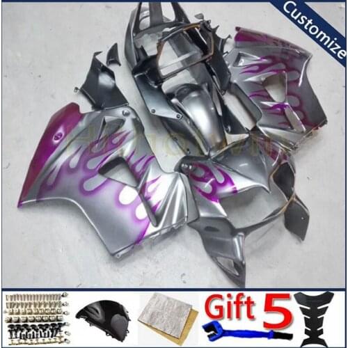 Motorcycle plastic cover For VFR800 1998 1999 2000 2001 VFR 800 ABS plastic Fairings hull pink flames