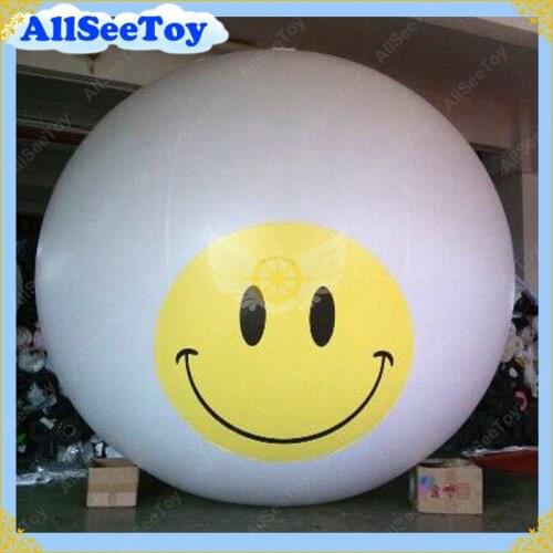 3 meters Smile Inflatable Helium Giant Balloon for Events,Inflatable Huge Sky Sphere for Advertising