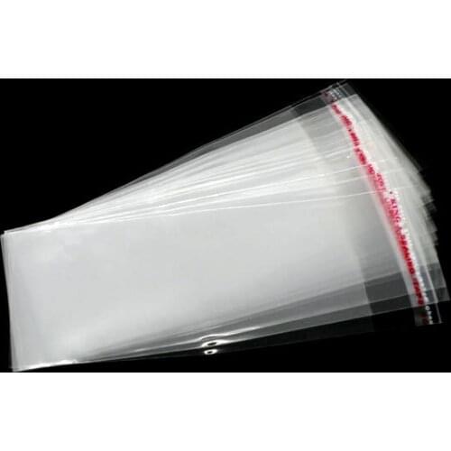 Free shipping-200Pcs Clear Self Adhesive Seal Plastic Bags 14x5cm M0836