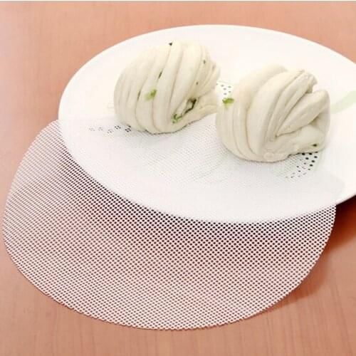 Practical Silicone Steamer Non-Stick Pad Round Dumplings Mat Dim Sum Steamed Buns Baking Pastry Mesh Home Kitchen Baking Tools