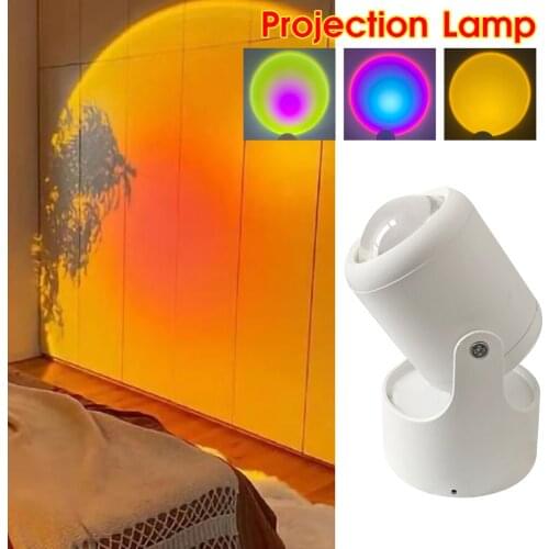 USB Projection Lamp 360 Degree Rotation Atmosphere Lamp Spotlight Photography Background Wall Decoration for Bedroom