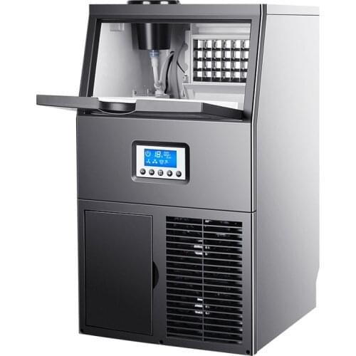 45kg Ice machine commercial ice maker milk tea shop large ice cube making household automatic ice crushing ZBS-30