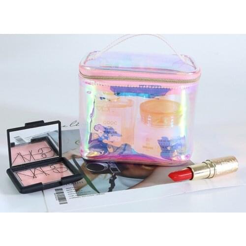Transparent Cosmetic Bag Large Capacity Travel Make Up Box Portable Makeup Storage Clutch Bag Pouch