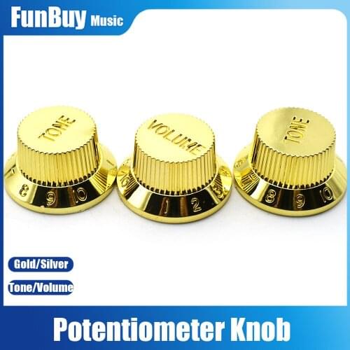 30pcs Guitar Speed Control Knob Volume Tone Knobs for ST SQ Electric Guitar Silver Electric Guitar Accessories