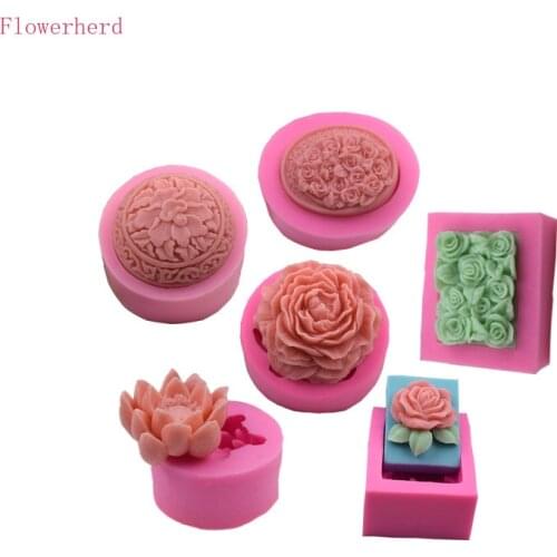 Fondant Cake Decoration DIY Handmade Soap Mold Aromatherapy Gypsum Silicone Mold Various Flowers Mold Chocolate Mold Pastry Tool