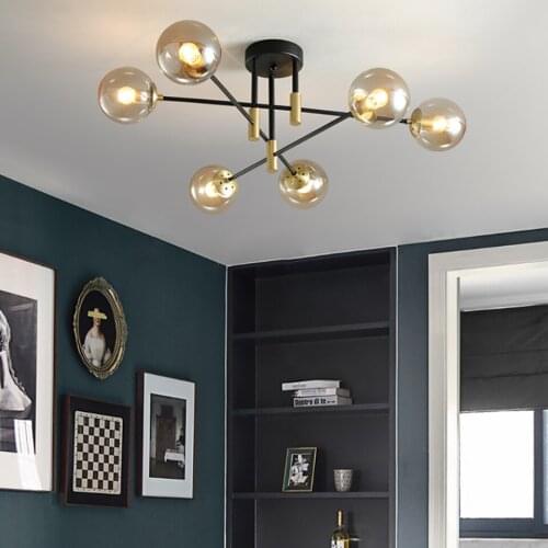 Modern E27 LED Chandelier Nordic Round Ball Light Ceilling Lamps Living Room Kitchen Light Home Decor Indoor Lighting Luxury