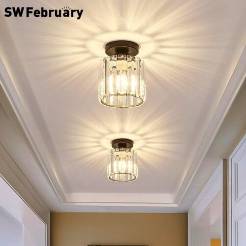 SWFebruary Modern Aisle Corridor Ceiling Lamp LED Crystal Lamp Nordic Creative Dining Room Chandelier Bedside Chandelier