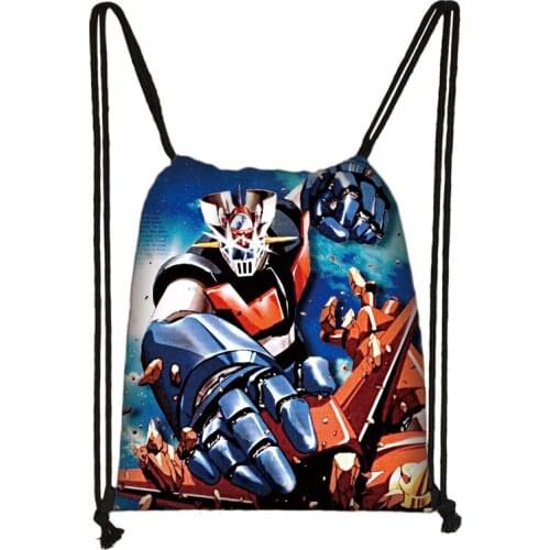 Anime Mazinger Z Drawstring Bag Boys Girls Backpack Student Daily Casual Knapsack Drawstring Bags Storage Bags