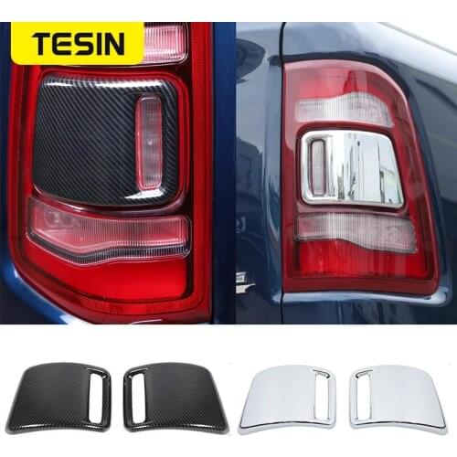 TESIN ABS Car Rear Tail Light Lamp Decoration Cover Stickers For Dodge RAM 1500 2018-2021 Car Exterior Accessories Stying