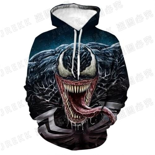 Venom 3D Print Man Hoodie Fashion Spring Autumn Streetwear Women Sweatshirt Oversized Casual Boy Girl Kids Tracksuits