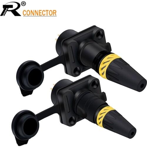 1pc 3Pin Waterproof XLR Panel Mount Male Socket Plug Female Jack Plug XLR Connector