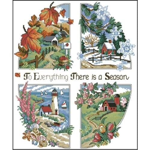 Four seasons scenery patterns Counted Cross Stitch 11CT 14CT DIY Cross Stitch Kits Embroidery Needlework Sets home decor