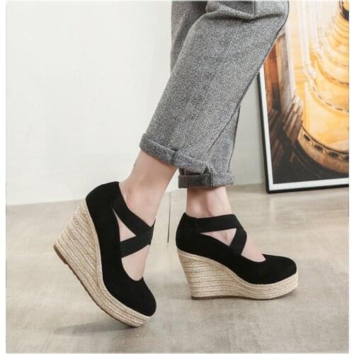 2021 Spring Summer Shoes Women High Heels Elegant Ladies Wedges Shoes Brand Women Pumps Platform Woman Wedge Heel 10cm