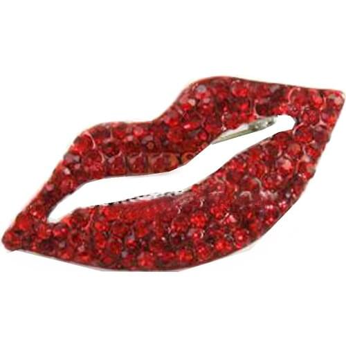 100pcs 45mm Fashion Sexy Red Lip Rhinestone Pendant For Chunky Necklace For Wedding