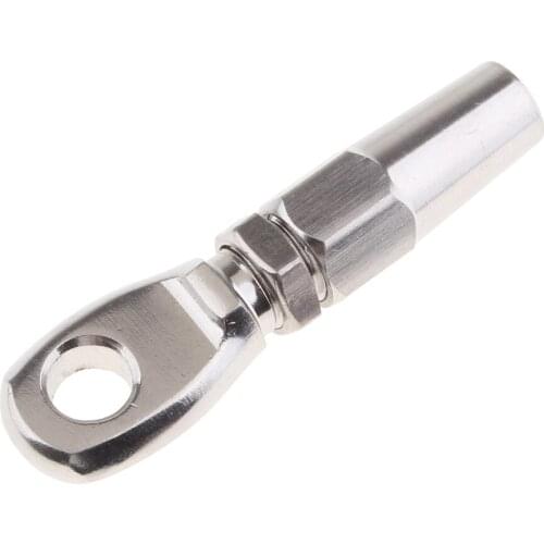 2 PCS 6mm Stainless Steel Wire Rope Swageless Eye Terminal End Compression